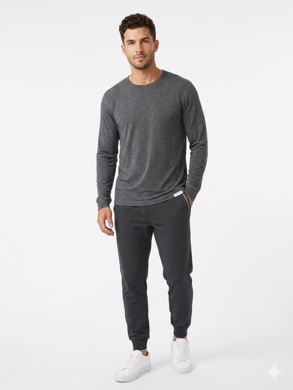 Reigning Champ Dark Grey Slub Long Sleeve Shirt Size XXL